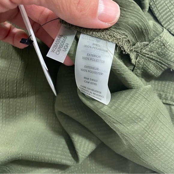 New Calvin Klein Button Front Semi Sheer Blouse Green Size 0X - Picture 4 of 8